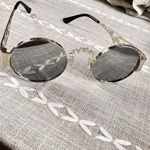 Zara Silver Safari Sunglasses with Black Accents - Picture 8 of 15